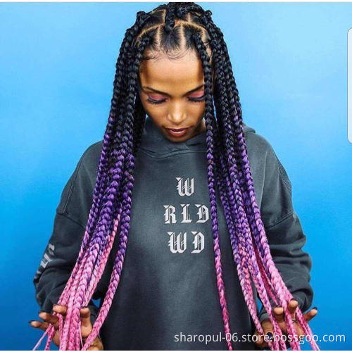 Jumbo braiding hair synthetic braided hair extension synthetic hair braids wholesale